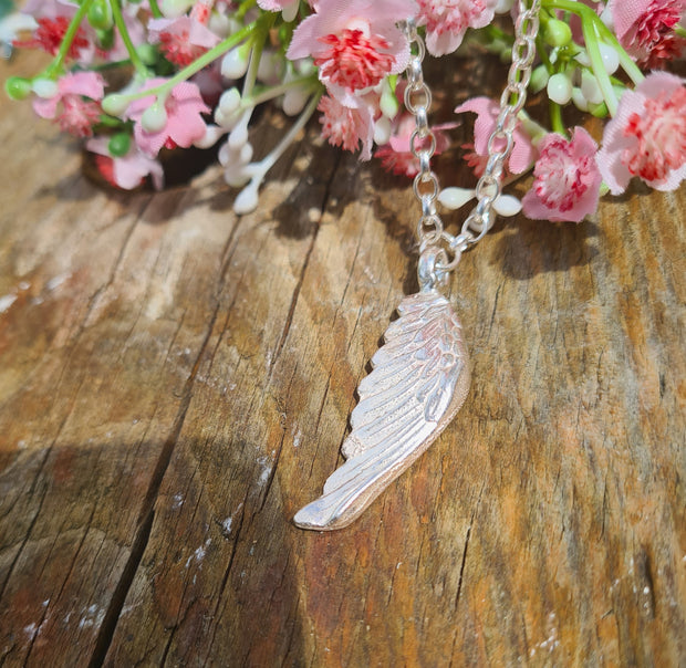 Ashes Into Silver Angel Wing Belcher Necklace