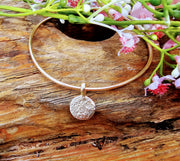 Ashes into Gold 'Moon Disc' Gold Bangle