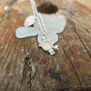 Clive the Crab as a Sea Glass Necklace or Bangle  (White 253)