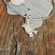 Clive the Crab as a Sea Glass Necklace or Bangle  (White 253)