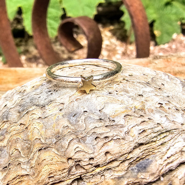 Ashes into Silver 'Wish Upon a Golden Star' Ring