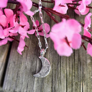 Ashes into Silver 'Crescent Moon' Long Link Necklace