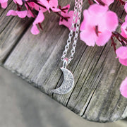 Ashes into Silver 'Crescent Moon' Belcher Necklace