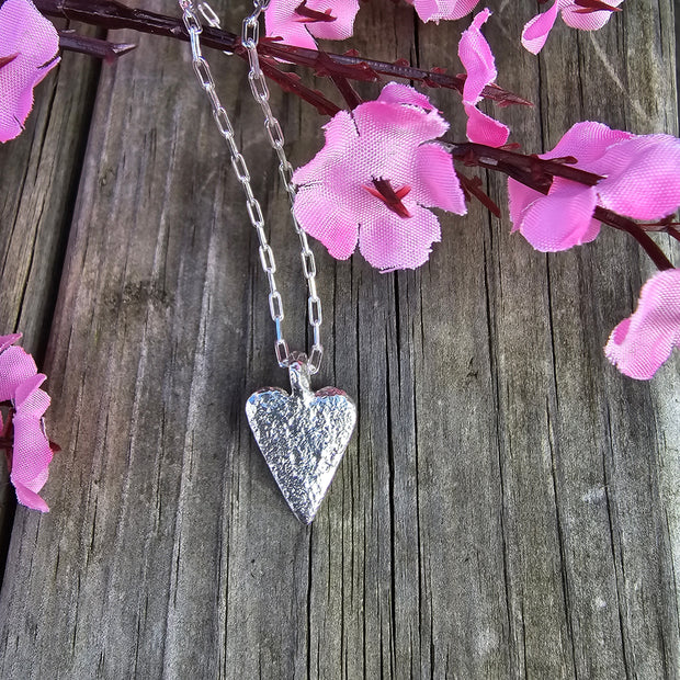 Ashes into Silver 'Vintage Heart' Long Link Necklace