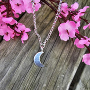 Ashes into Silver 'Crescent Moon' Belcher Necklace