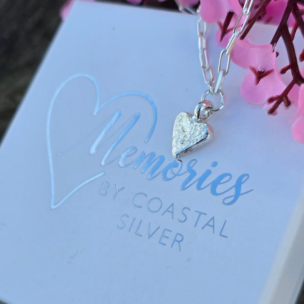 Ashes into Silver 'My Heart' Long Link Necklace