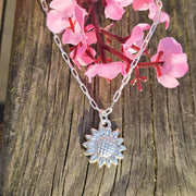 Ashes into Silver 'Sunflower' Long Link Necklace