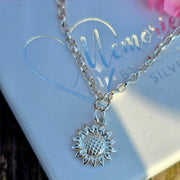 Ashes into Silver 'Sunflower' Belcher Necklace