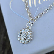 Ashes into Silver 'Sunflower' Belcher Necklace