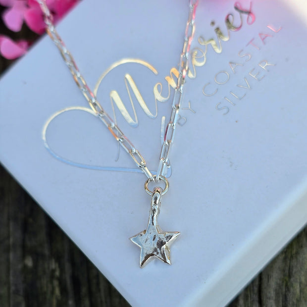 Ashes into Silver 'My Star' Memory Long Link Necklace