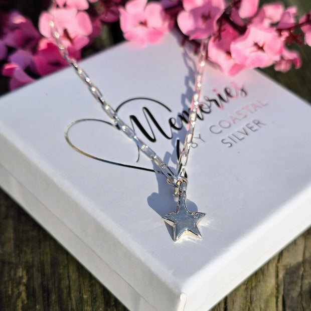 Ashes into Silver 'My Star' Memory Long Link Necklace