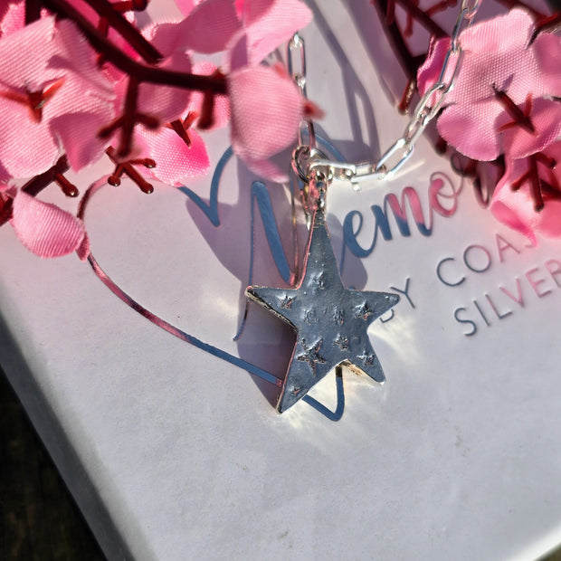 Ashes into Silver 'Star of Stars' Long Link Necklace