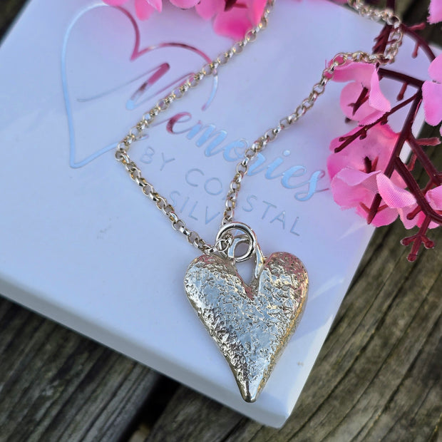 Ashes into Silver 'Holding You Close' Memory Heart Necklace