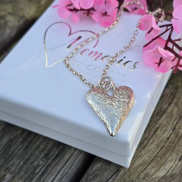 Ashes into Silver 'Holding You Close' Memory Heart Necklace