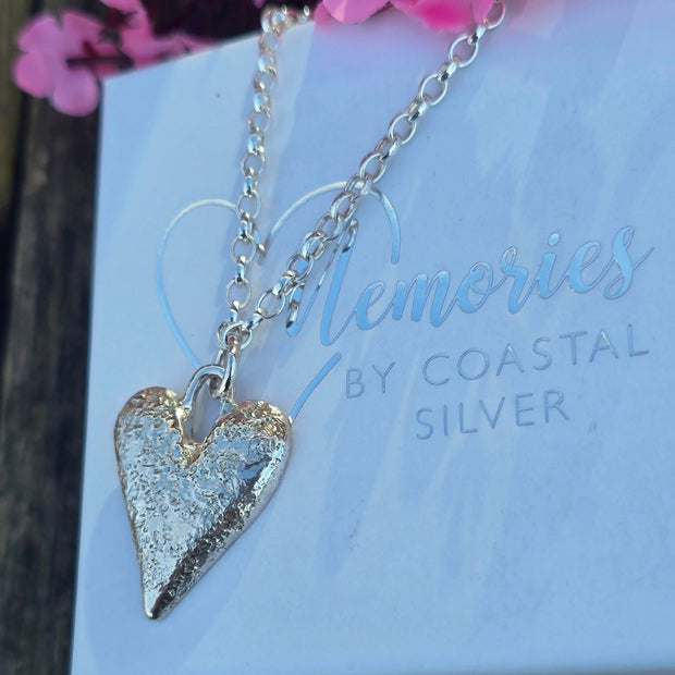 Ashes into Silver 'Holding You Close' Memory Heart Necklace