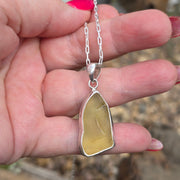 Sun & Waves Sea Glass Necklace ( 18 Yellow )
