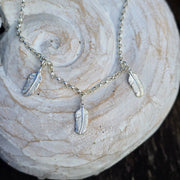 Feather 3 Charm Necklace
