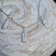 Feather 3 Charm Necklace