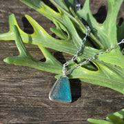 Blue Glazier Sea Glass Necklace   403