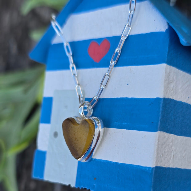 Golden Sunrise Sea Glass Necklace   405