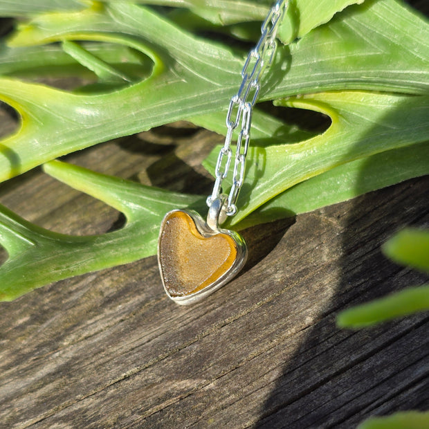Golden Sunrise Sea Glass Necklace   405