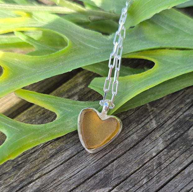 Golden Sunrise Sea Glass Necklace   405