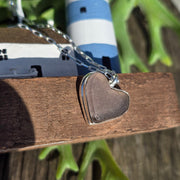 Crystal Heart Sea Glass Necklace   404