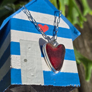 Beach Ruby Sea Glass Necklace   406