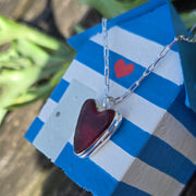 Beach Ruby Sea Glass Necklace   406