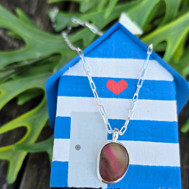 Pink Tide Sea Glass Necklace   409