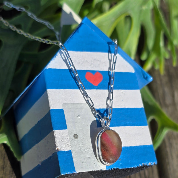 Pink Tide Sea Glass Necklace   409