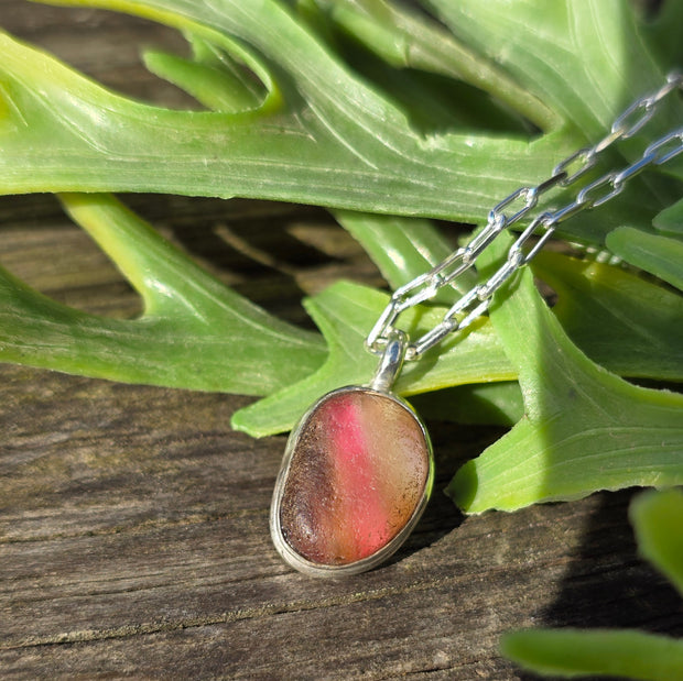 Pink Tide Sea Glass Necklace   409