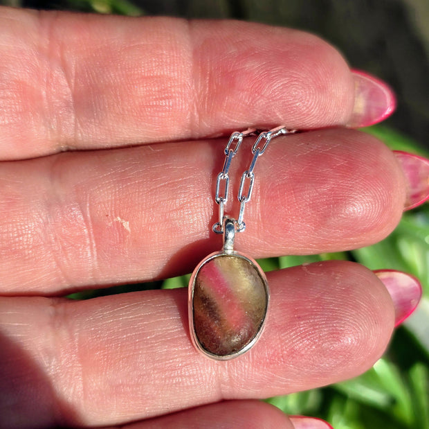 Pink Tide Sea Glass Necklace   409