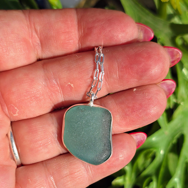 Blue Lagoon Sea Glass Necklace   410