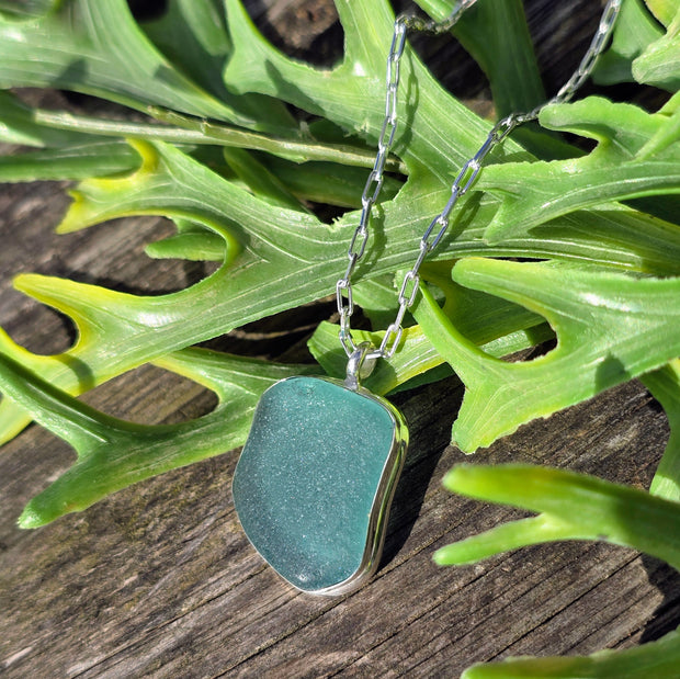 Blue Lagoon Sea Glass Necklace   410