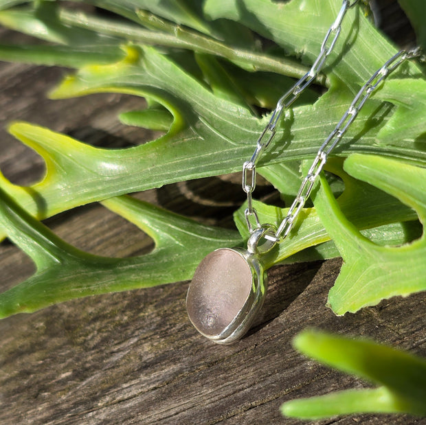 Pink Droplet Sea Glass Necklace   411