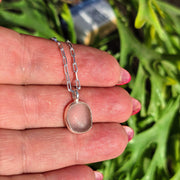 Pink Droplet Sea Glass Necklace   411