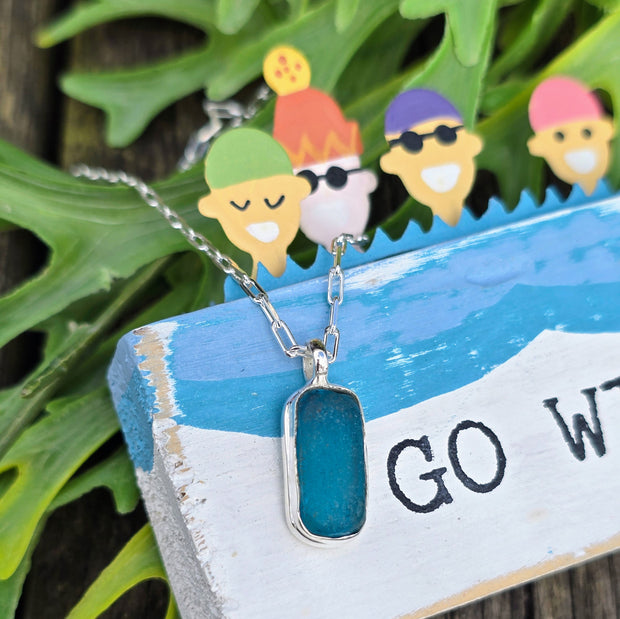 Wild Water Sea Glass Necklace   415