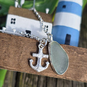 Anchors Away Sea Glass Necklace   420