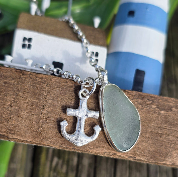 Anchors Away Sea Glass Necklace   420