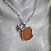 Amber Moon Sea Glass Necklace   421