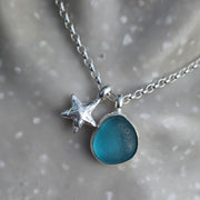 Starfish Pool Sea Glass Necklace   422