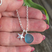 Starfish Pool Sea Glass Necklace   422