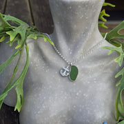 Green Lagoon Sea Glass Necklace   424