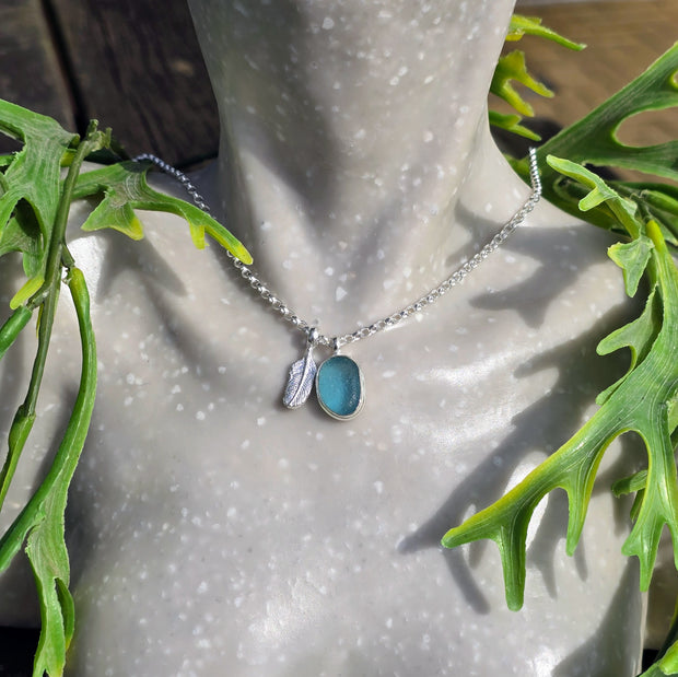 Sea Bean Sea Glass Necklace   428
