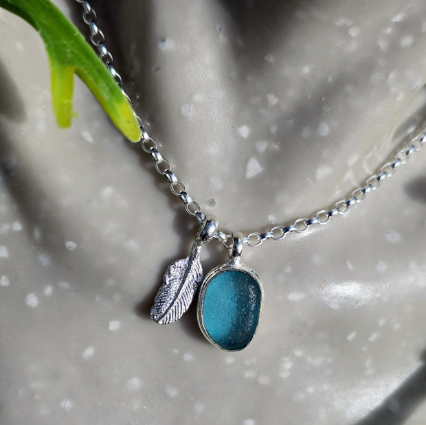 Sea Bean Sea Glass Necklace   428