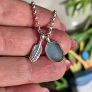 Sea Bean Sea Glass Necklace   428