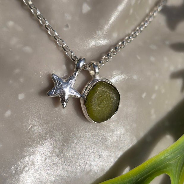 Waterfront  Sea Glass Necklace   425