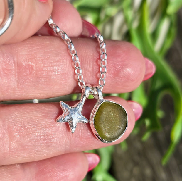 Waterfront  Sea Glass Necklace   425