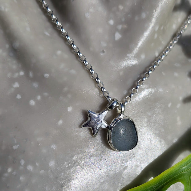Pale Pool Sea Glass Necklace   426